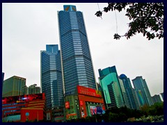 Victory Plaza (223m) from 2007. The tallest of these glass towers has 52 floors.